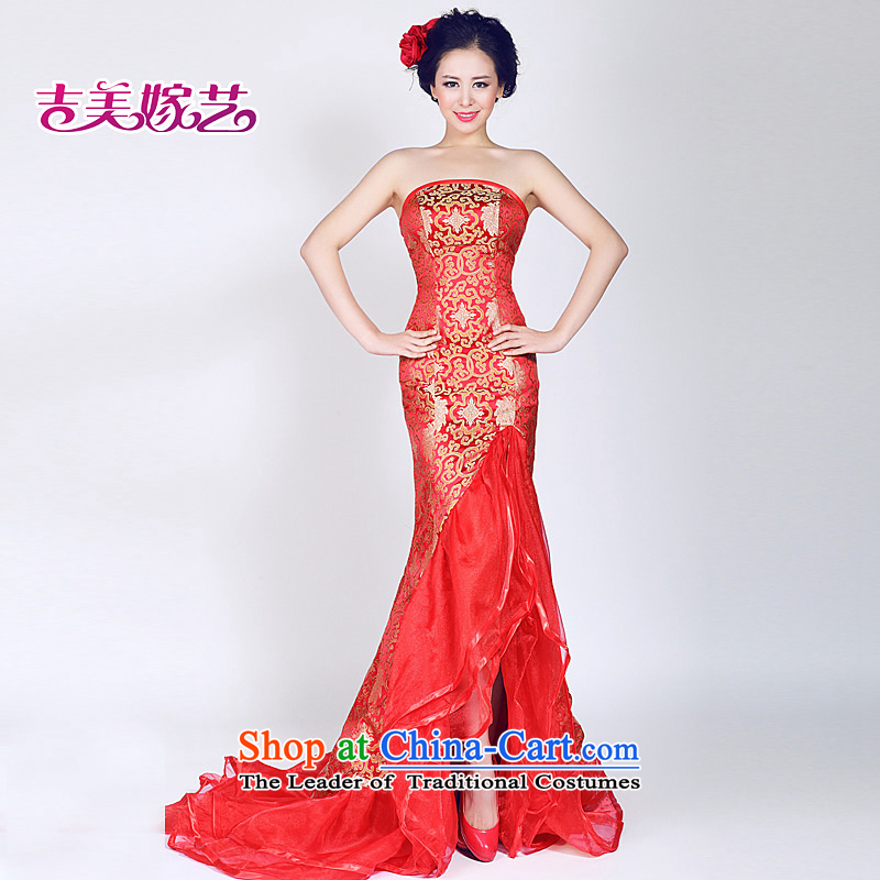 Wedding dress Kyrgyz-american married new anointed arts 2015 Korean Red Dress chest LT961 bridal dresses crowsfoot red XS, Kyrgyz-US married arts , , , shopping on the Internet