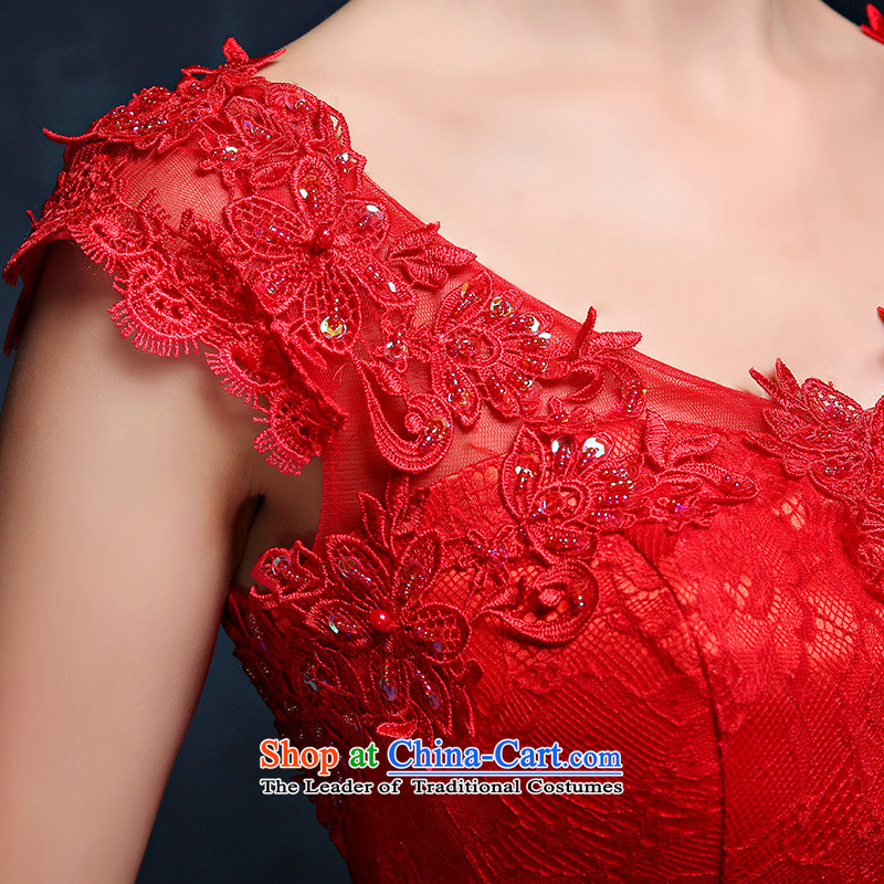 The bride dress bows services new red double-shoulder length of service for larger bows marriage Sau San banquet dinner dress red XL( waist 2.3), Mrs Alexa Lam Roundup , , , shopping on the Internet