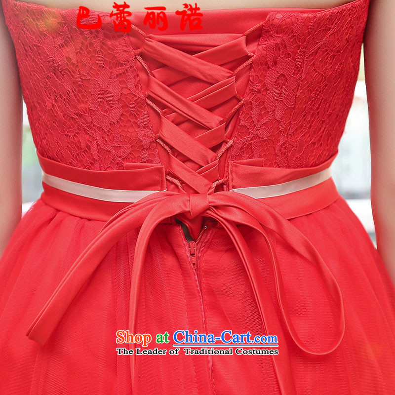 The buds of 2015 New Lai anointed chest elegant bridesmaid skirt wedding dresses bon bon skirt larger evening dress short, Bridal Services apricot M, bows and Lei Li, , , , shopping on the Internet