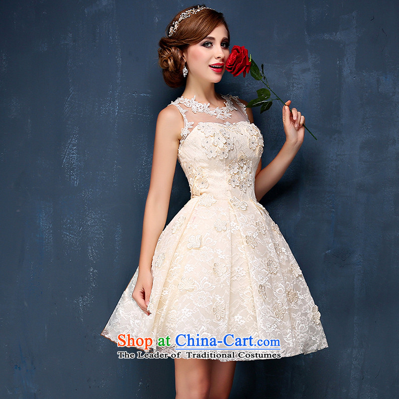Bridesmaid champagne color small dress Summer 2015 new Korean short shoulders) Video thin banquet dinner dress champagne color M waist 2.1), Mrs Alexa Lam Roundup , , , shopping on the Internet