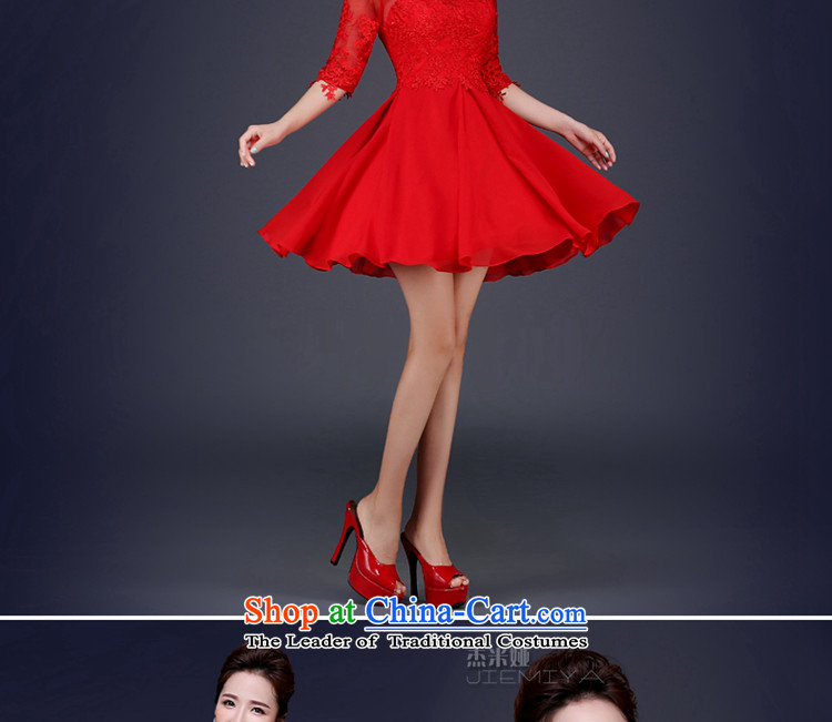Jie Mija 2015 new summer short) bows in red sleeved marriages banquet evening dresses bridesmaid services stylish Foutune of champagne color XL Photo, prices, brand platters! The elections are supplied in the national character of distribution, so action, buy now enjoy more preferential! As soon as possible.