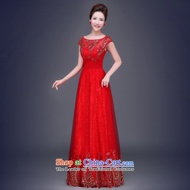 Jie mija bows Service, 2015 NEW Summer wedding dresses Red slotted shoulder lace marriages long evening dresses red long L, Cheng Kejie mia , , , shopping on the Internet