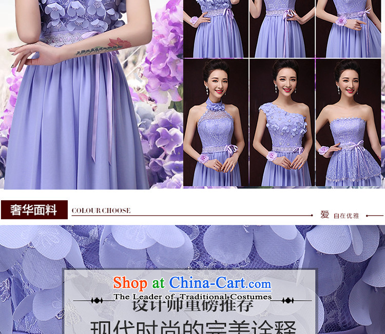 Jacob Chan bridesmaid service long large bridesmaid in the summer and autumn of 2015 new dresses, purple shoulder moderator female sister married B erase flower skirt chest L picture, prices, brand platters! The elections are supplied in the national character of distribution, so action, buy now enjoy more preferential! As soon as possible.