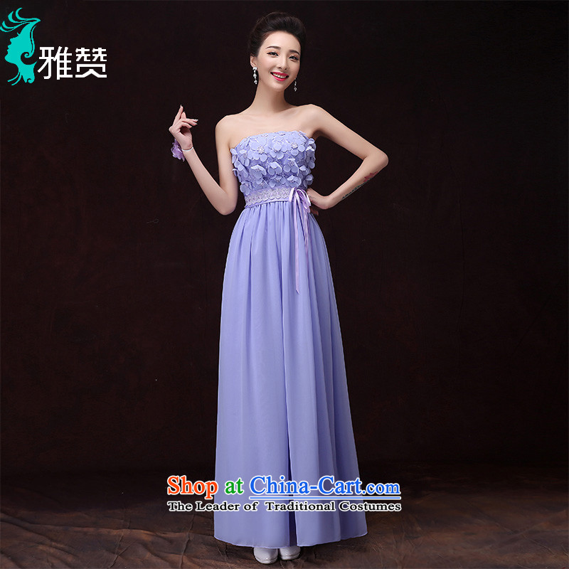 Jacob Chan bridesmaid service long large bridesmaid in the summer and autumn of 2015 new dresses, purple shoulder moderator female sister married B erase flower skirt chest , L, Jacob Chan (YAZAN) , , , shopping on the Internet