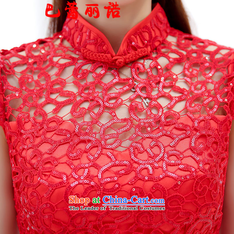 The buds of 2015 New Lai dress marriages red short skirts bridesmaid services bows dress Chinese Lace Embroidery Tang dynasty retro Phoenix wedding RED M Bar Lei Li, , , , shopping on the Internet