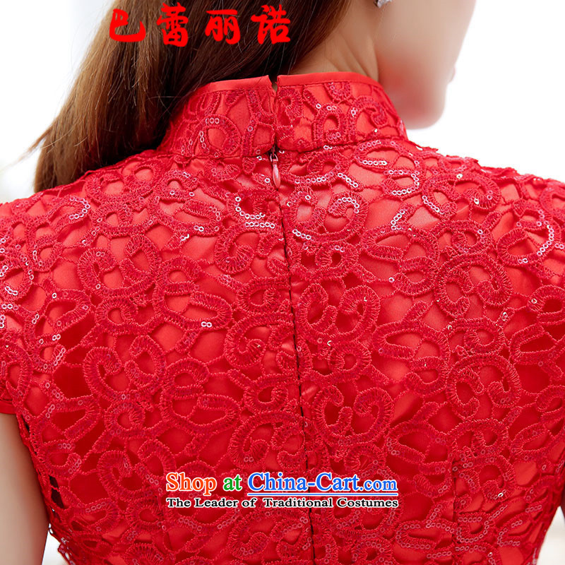 The buds of 2015 New Lai dress marriages red short skirts bridesmaid services bows dress Chinese Lace Embroidery Tang dynasty retro Phoenix wedding RED M Bar Lei Li, , , , shopping on the Internet