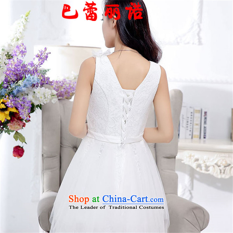 The buds of 2015 New Lai Princess chest blossoms silk OSCE root yarn back bows dress banquet service bon bon skirt sleeveless dresses White XL, Lei Li of the , , , and shopping on the Internet