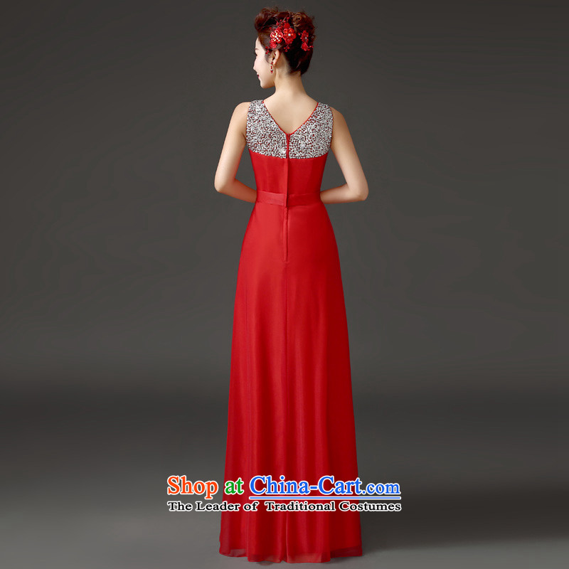 In the autumn of 2015, Friends new bride wedding dress bows services version won thin shoulders to red dress banquet will preside over new S waistline 1.9 feet, yards, Yi (LANYI) , , , shopping on the Internet