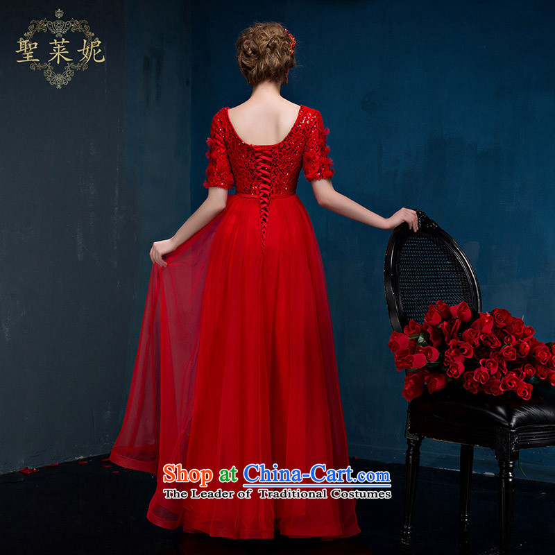 The new summer of her fifth red sleeved Top Loin of large graphics thin bride long skirt tied Ms. Korean dresses with red M holy her sheng lai ni) ( , , , shopping on the Internet