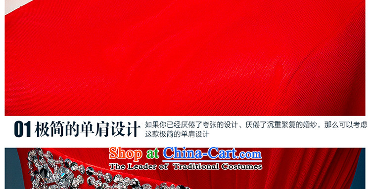 The Holy her in the summer of 2015, the new bride satin and fashion Beveled Shoulder Ms. shoulder bows dress red L picture, prices, brand platters! The elections are supplied in the national character of distribution, so action, buy now enjoy more preferential! As soon as possible.