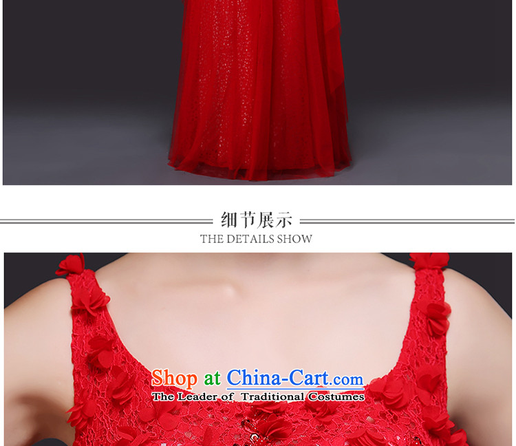 Toasting champagne wedding services longer tslyzm (Korean Style shoulders round-neck collar bride wedding dress of autumn and winter 2015 new high-lumbar video thin banquet dinner dress red S picture, prices, brand platters! The elections are supplied in the national character of distribution, so action, buy now enjoy more preferential! As soon as possible.