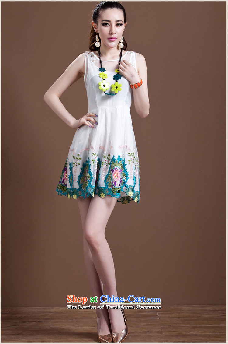 Korea Pu esher  fragmented new women's western princess bon bon skirt embroidered embroidery OSCE root yarn dresses generation 2636029115 white L picture, prices, brand platters! The elections are supplied in the national character of distribution, so action, buy now enjoy more preferential! As soon as possible.