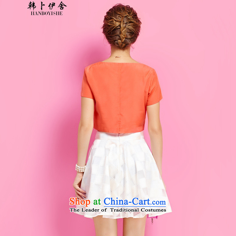 Korea Pu esher  fragmented summer leisure wears stylish shirt thin body such as graphics two-piece set with skirt generation 263655370 orange M Won Bin Abdullah Esher (HANBOYISHE) , , , shopping on the Internet