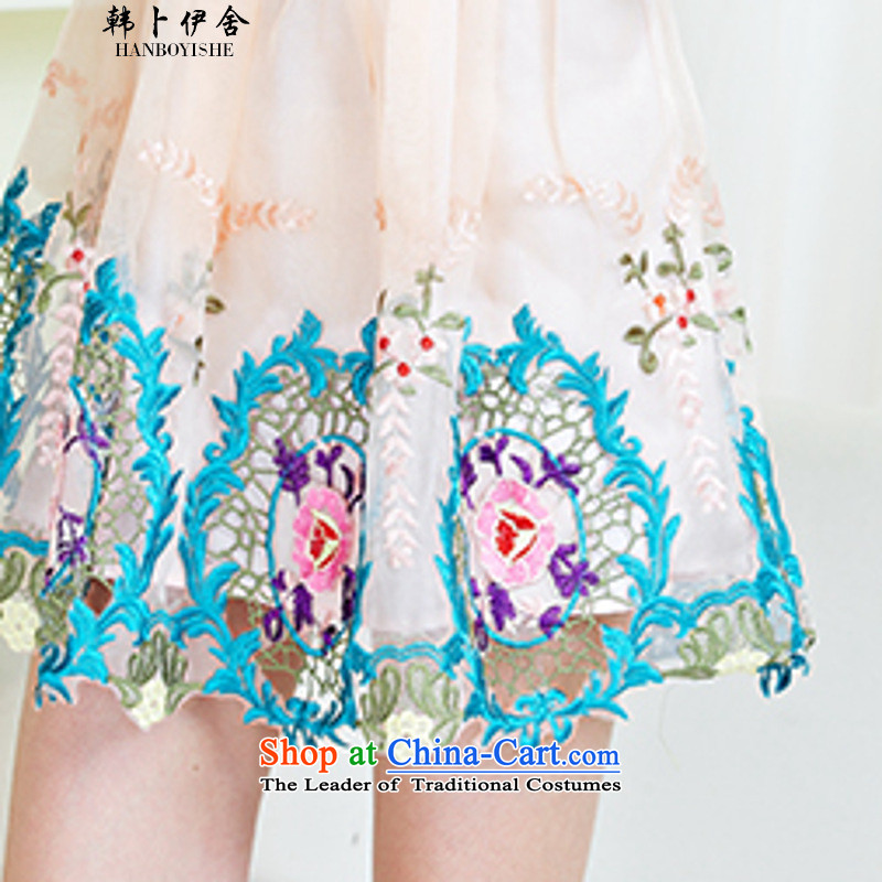 Korea Pu esher  fragmented European Women's new western princess bon bon skirt embroidered embroidery OSCE root yarn dresses generation 2636029115 white S Korea Pu Esher (HANBOYISHE) , , , shopping on the Internet