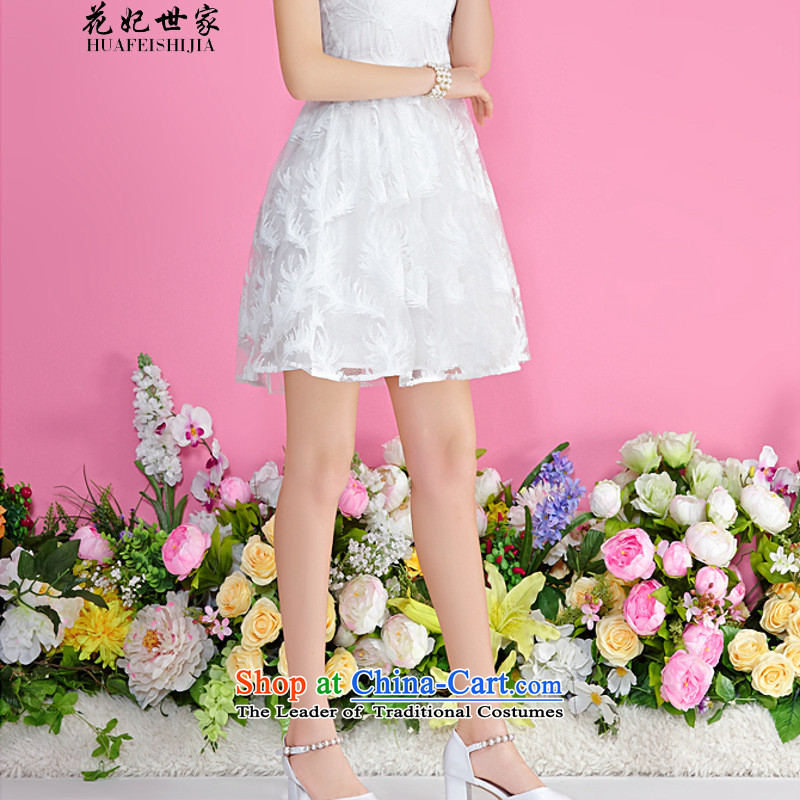 Take concubines and family retro embroidery back dresses of the Korean yarn bon bon skirts short skirts generation 263653150 White Flower Princess M FAMILY OF HUA FEI SHI JIA) , , , shopping on the Internet
