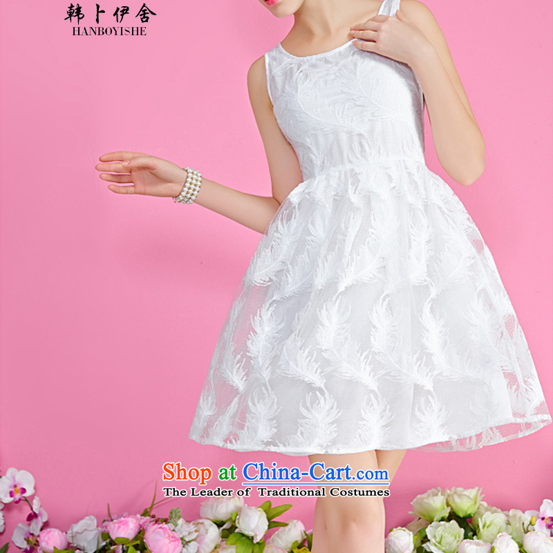 Korea Pu esher  fragmented retro embroidery back dresses of the Korean yarn bon bon skirts short skirts generation 263653150 White M Won Bin Abdullah Esher (HANBOYISHE) , , , shopping on the Internet