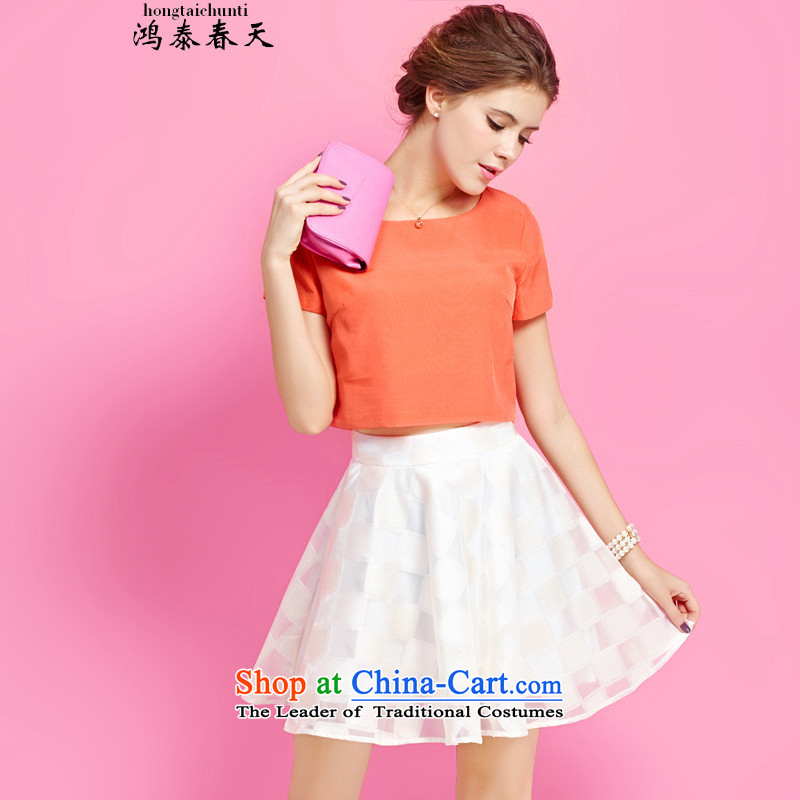 Hong Tai spring  summer leisure suite δ stylish shirt thin body such as graphics two-piece set with skirt generation 263655370 orange M, Hong Tai spring (hongtaichuntian) , , , shopping on the Internet