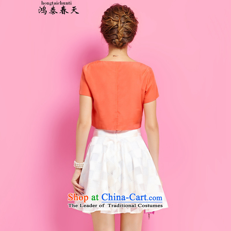 Hong Tai spring  summer leisure suite δ stylish shirt thin body such as graphics two-piece set with skirt generation 263655370 orange M, Hong Tai spring (hongtaichuntian) , , , shopping on the Internet