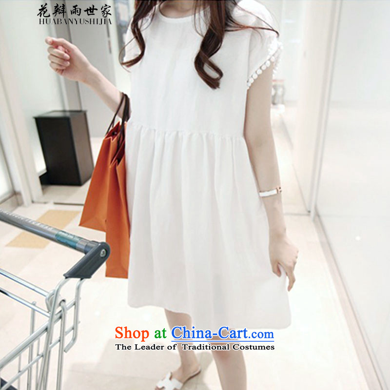 The family   should be summer rain petals casual relaxd dress code large graphics, forming the thin doll dresses and white petals, L, rain 335A102029 family shopping on the Internet has been pressed.