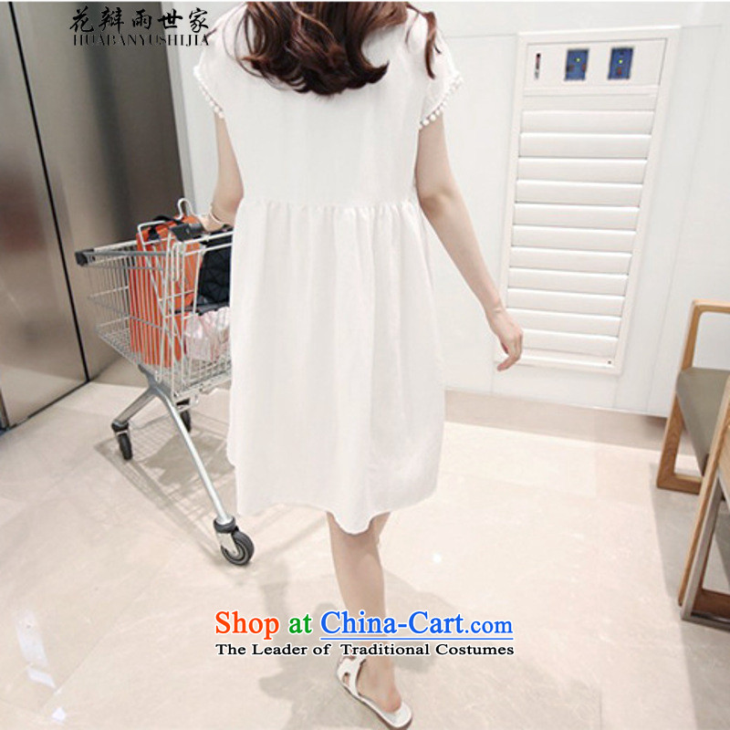 The family   should be summer rain petals casual relaxd dress code large graphics, forming the thin doll dresses and white petals, L, rain 335A102029 family shopping on the Internet has been pressed.