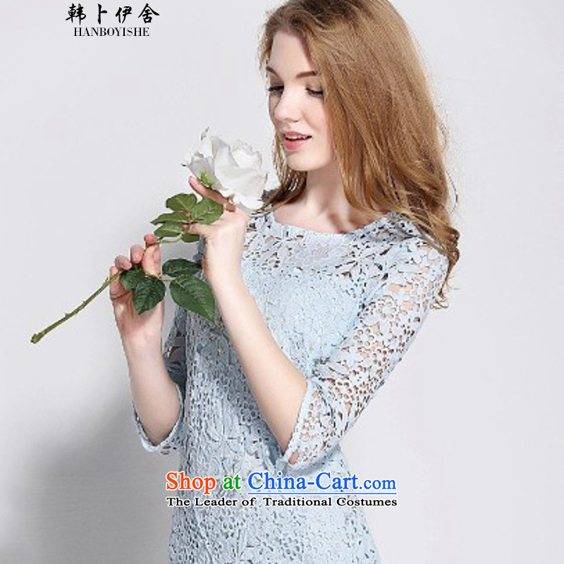 Korea Pu esher  fragmented female heavy industry water-soluble blossoms population spike bead nails and in cultivating the drill package cuff dresses 263650958 generation blue L