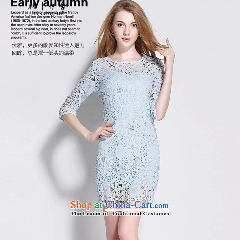Korea Pu esher  fragmented female heavy industry water-soluble blossoms population spike bead nails and in cultivating the drill package cuff dresses generation 263650958 blue , L, Won Bin Abdullah Esher (HANBOYISHE) , , , shopping on the Internet