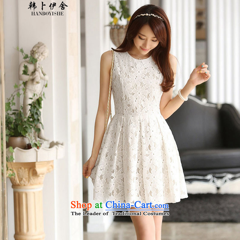 Korea also esher  fragmented Korean New lotus bloom on the elegant dresses and 325A900328 White XL