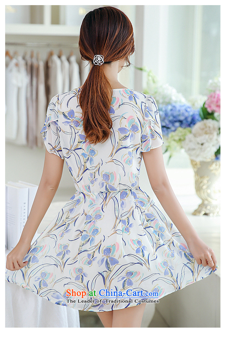Korea Pu esher  fragmented new summer, Sau San short-sleeved floral chiffon dresses Nu Tou 40881335 white S picture, prices, brand platters! The elections are supplied in the national character of distribution, so action, buy now enjoy more preferential! As soon as possible.