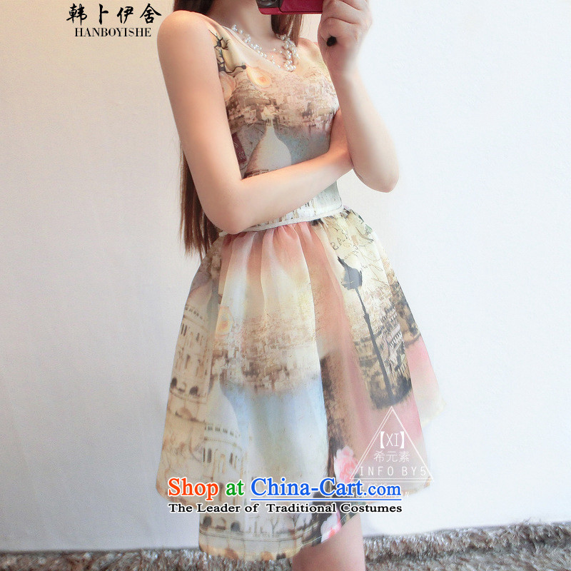 Korea Pu esher  fragmented the yarn stamp short skirt vest skirt Fashion aristocratic dresses and 324824825 suit XL