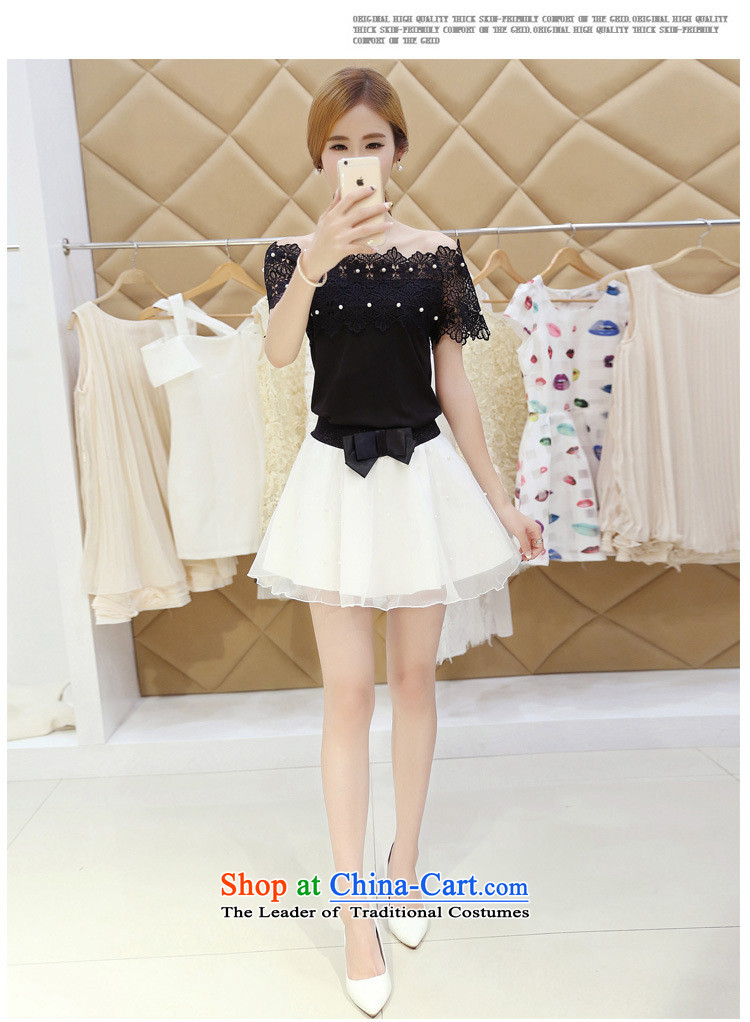 Saga   ω一 petals rain field for sexy bare shoulders Korean wild T-shirt gauze bon bon short skirt kit and black M pictures, 425310740 price, brand platters! The elections are supplied in the national character of distribution, so action, buy now enjoy more preferential! As soon as possible.