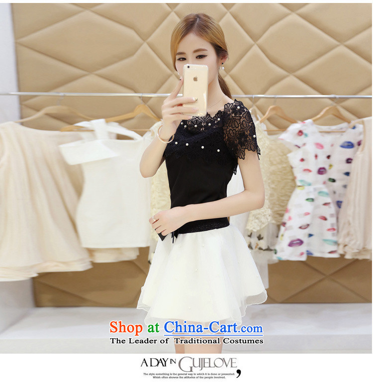 Saga   ω一 petals rain field for sexy bare shoulders Korean wild T-shirt gauze bon bon short skirt kit and black M pictures, 425310740 price, brand platters! The elections are supplied in the national character of distribution, so action, buy now enjoy more preferential! As soon as possible.