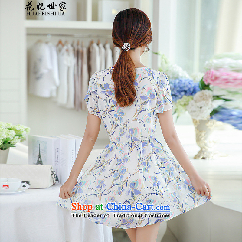 Take concubines and Korean Family Summer floral chiffon shirt, forming the T-shirt short-sleeved shirt dresses and white flowers, princess of 40881335, Saga Furs of HUA FEI SHI JIA) , , , shopping on the Internet