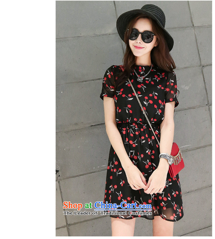 Korea Pu esher  fragmented retro saika collar chiffon dresses small saika large short-sleeved stamp skirt the suit XL pictures, 425510436 price, brand platters! The elections are supplied in the national character of distribution, so action, buy now enjoy more preferential! As soon as possible.