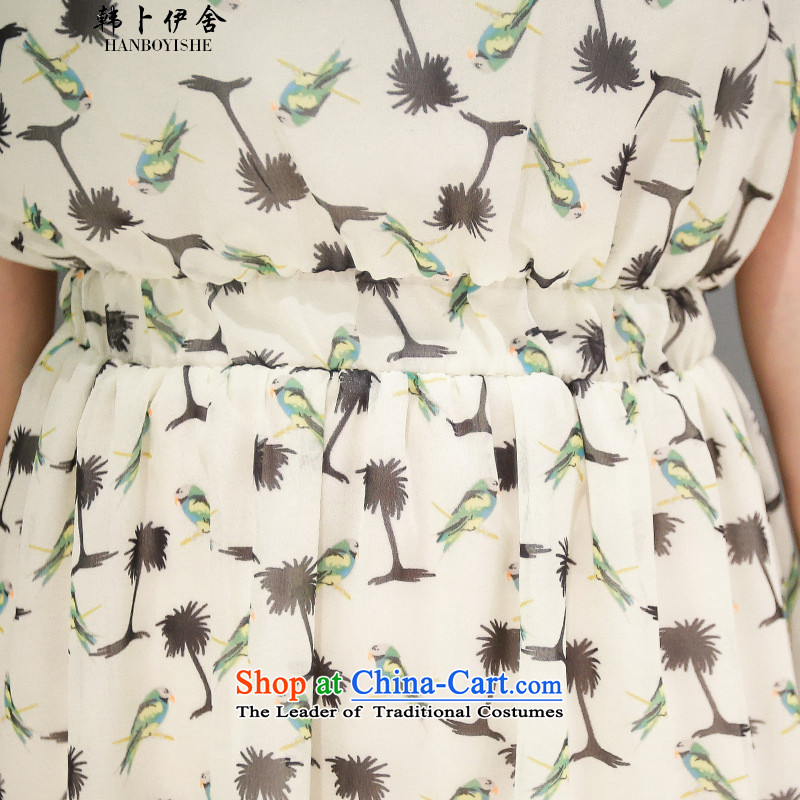Korea Pu esher  fragmented retro saika collar chiffon dresses small saika large short-sleeved stamp skirt the suit XL, won the repatriation 425510436 Esher (HANBOYISHE) , , , shopping on the Internet