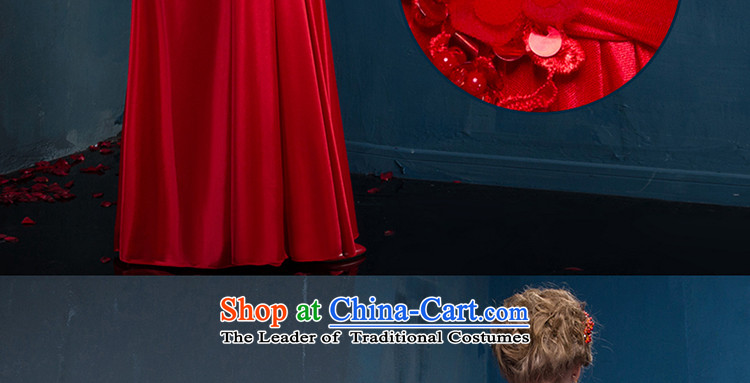 The Holy her in the summer and autumn 2015 new large graphics thin beautiful red satin dress bride bows show skirt Korean style red dress chest anointed S picture, prices, brand platters! The elections are supplied in the national character of distribution, so action, buy now enjoy more preferential! As soon as possible.