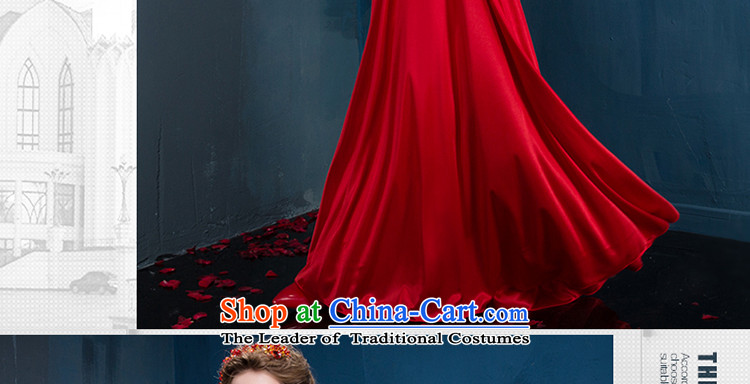 The Holy her in the summer and autumn 2015 new large graphics thin beautiful red satin dress bride bows show skirt Korean style red dress chest anointed S picture, prices, brand platters! The elections are supplied in the national character of distribution, so action, buy now enjoy more preferential! As soon as possible.