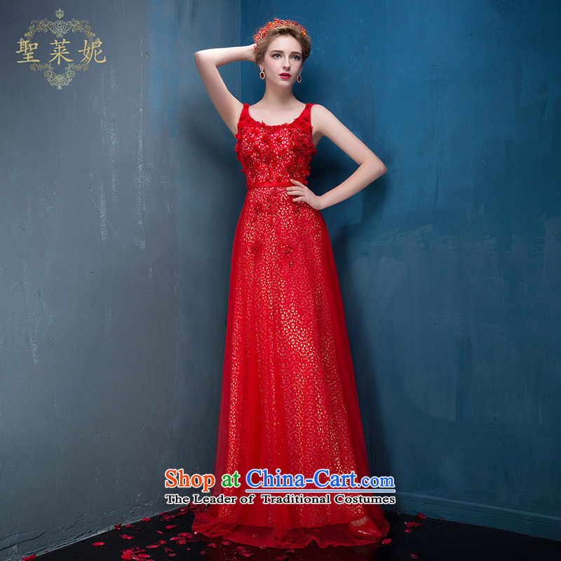The Holy her in the summer and autumn 2015 new bride dress Korean Red shoulders stylish long bride bows large dress video thin, Wedding Dress red , L, holy her sheng lai ni) ( , , , shopping on the Internet
