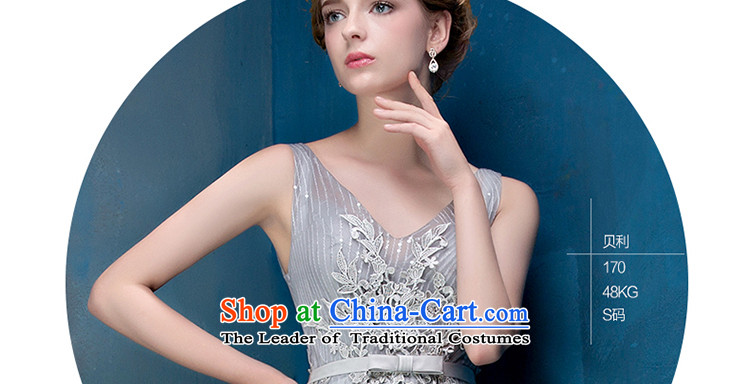 The Holy her in the summer of 2015, the new 2 shoulder V-Neck gray dress large bride video thin recite the strap dresses light gray M picture, prices, brand platters! The elections are supplied in the national character of distribution, so action, buy now enjoy more preferential! As soon as possible.