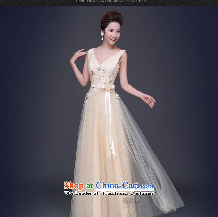 Jie mija evening dresses 2015 new summer champagne color shoulders short, small dress bridesmaid serving long banquet moderator female long M picture, prices, brand platters! The elections are supplied in the national character of distribution, so action, buy now enjoy more preferential! As soon as possible.