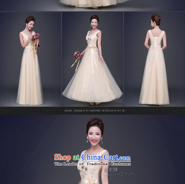 Jie mija evening dresses 2015 new summer champagne color shoulders short, small dress bridesmaid serving long banquet moderator female long M picture, prices, brand platters! The elections are supplied in the national character of distribution, so action, buy now enjoy more preferential! As soon as possible.