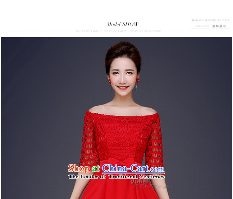 Jie Mija 2015 new lace marriages bows to the word wedding dresses and chest red shoulder, evening dresses summer RED M picture, prices, brand platters! The elections are supplied in the national character of distribution, so action, buy now enjoy more preferential! As soon as possible.