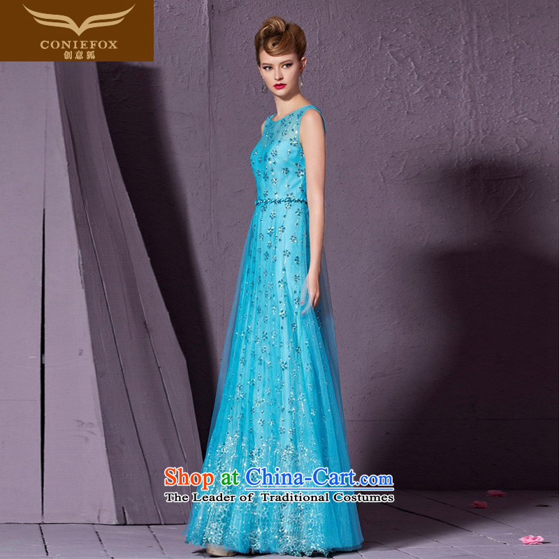 Creative Fox stylish shoulders banquet evening dresses evening drink service elegant long annual meeting of persons chairing the Sau San will dress red carpet dress 30901 XXL, Blue Fox (coniefox creative) , , , shopping on the Internet