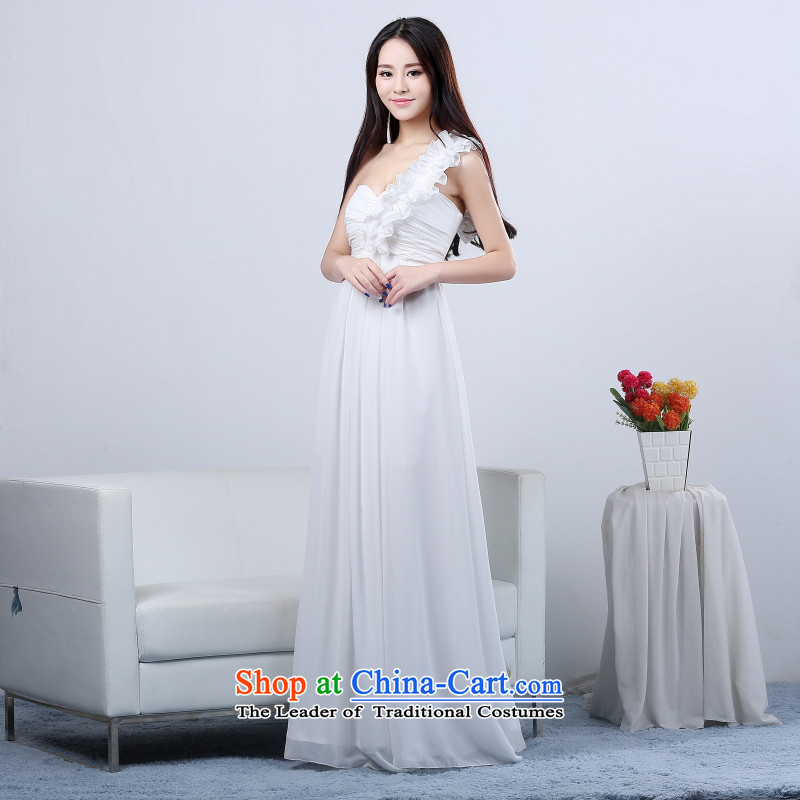 Yong-yeon close bridesmaid marriage evening dresses performances bows services shoulder evening long bride with new 2015 long white, XL, Yong-yeon and shopping on the Internet has been pressed.