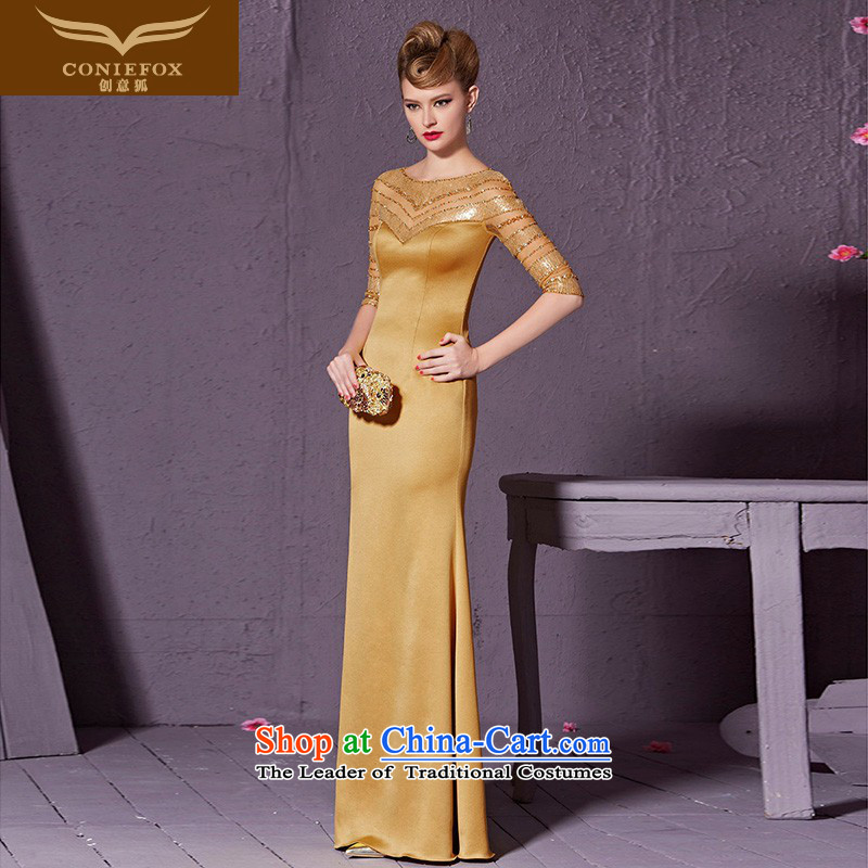 In Golden Fox cuff creative banquet evening dresses Sau San long marriages services under the auspices of the annual bows dress will bridesmaid dress 30915 Golden XL, creative Fox (coniefox) , , , shopping on the Internet