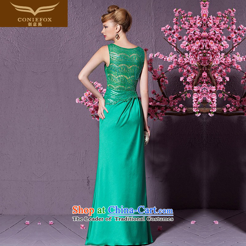 Creative Fox stylish gauze banquet evening dresses moderator dress will long to Sau San evening dress bows services during the spring and autumn long skirt 30918 Green , L, creative Fox (coniefox) , , , shopping on the Internet