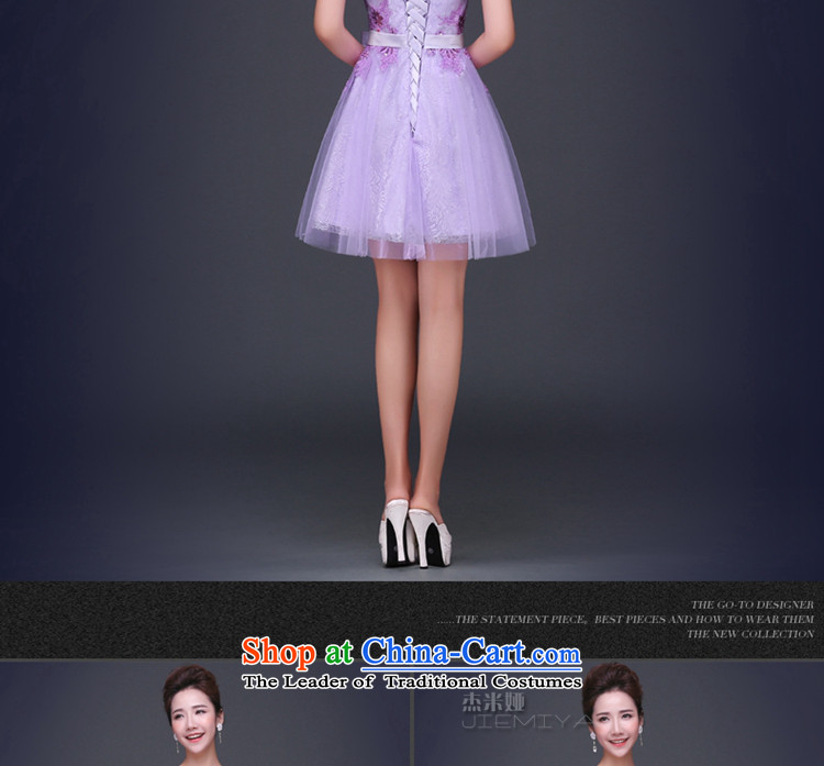 Jie Mija Evening Dress Short, 2015 NEW Summer purple shoulders V-Neck bridesmaid to serve small dresses skirts and sisters betrothal festival female light purple XL Photo, prices, brand platters! The elections are supplied in the national character of distribution, so action, buy now enjoy more preferential! As soon as possible.