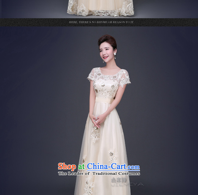 Jie mija evening dresses long 2015 new summer champagne color word shoulder Evening Dress Short) bridesmaid service banquet of the betrothal of girls XXL picture, prices, brand platters! The elections are supplied in the national character of distribution, so action, buy now enjoy more preferential! As soon as possible.