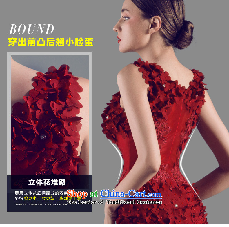 Noritsune bride wedding dresses 2015 new wine red dress Sau San Sham V flowers crowsfoot dress fluoroscopy marriage, banquets, under the auspices of the Dress RED M picture, prices, brand platters! The elections are supplied in the national character of distribution, so action, buy now enjoy more preferential! As soon as possible.