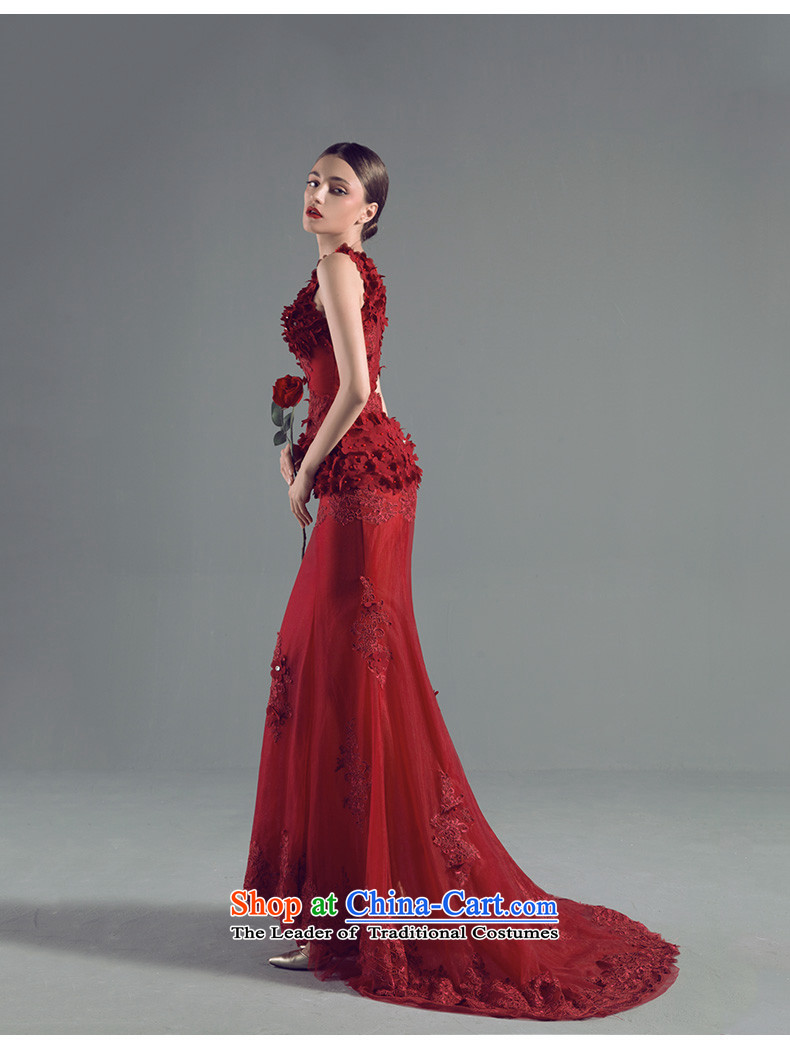 Noritsune bride wedding dresses 2015 new wine red dress Sau San Sham V flowers crowsfoot dress fluoroscopy marriage, banquets, under the auspices of the Dress RED M picture, prices, brand platters! The elections are supplied in the national character of distribution, so action, buy now enjoy more preferential! As soon as possible.