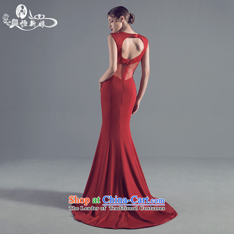 Noritsune bride evening dresses 2015 New banquet sexy fluoroscopy crowsfoot aristocratic dress bride wedding dress red Custom Level evening dresses red S noritsune bride shopping on the Internet has been pressed.